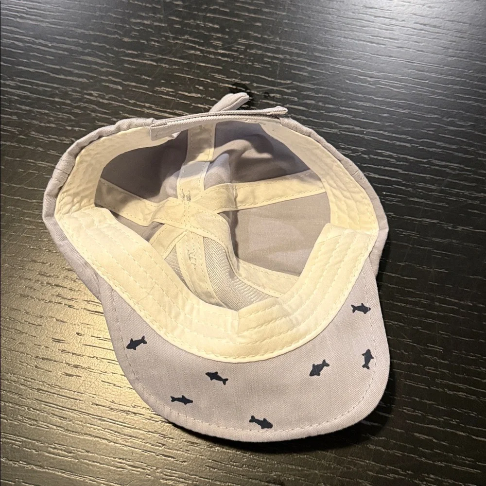 Grey Shark Cap with Fish Embroidery